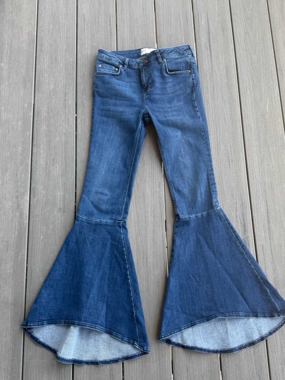 Free People Dark Blue Flare Pocket bell bottom Denim Jeans 26